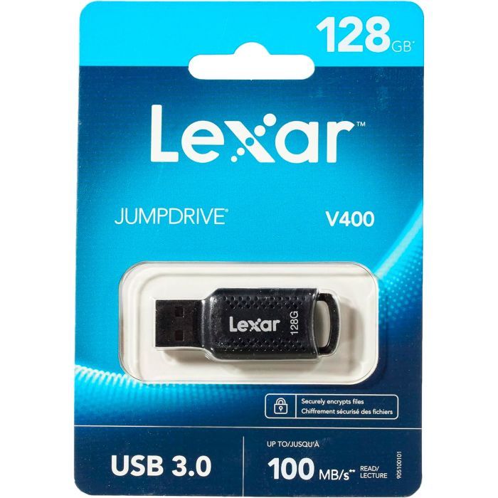 USB флеш накопитель Lexar 128GB JumpDrive V400 Black USB 3.0 (LJDV400128G-BNBNG) изображение 3