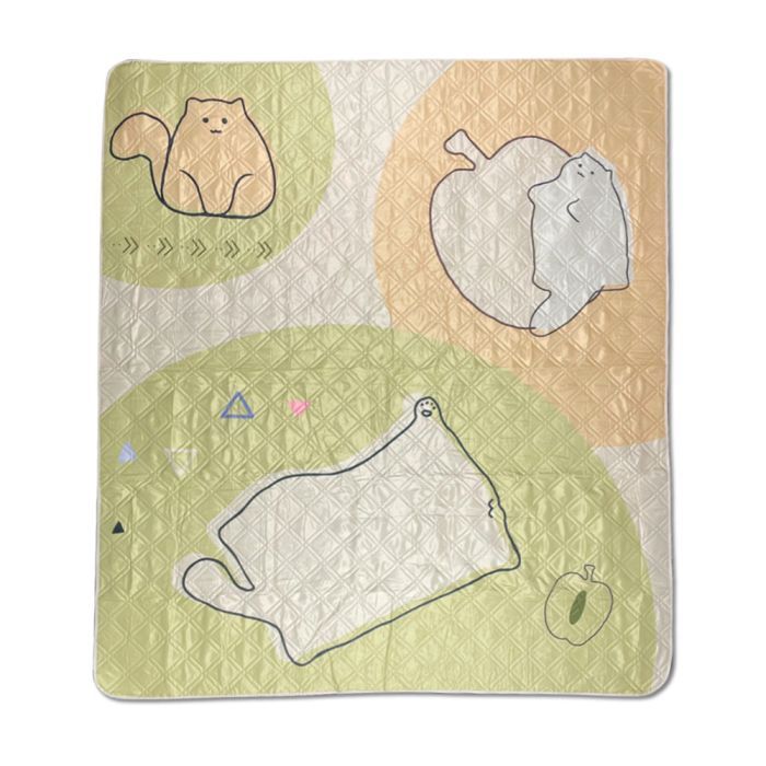Туристический коврик Naturehike 210х240 см CNK2350WS010 Бежевий з котами (6976507661720)