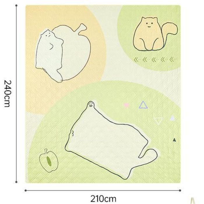 Туристический коврик Naturehike 210х240 см CNK2350WS010 Бежевий з котами (6976507661720) изображение 2