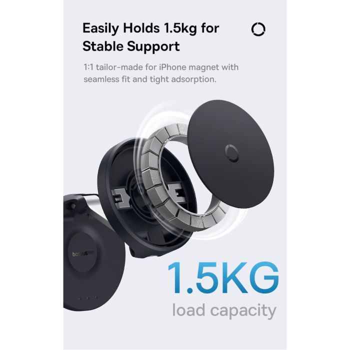 Универсальный автодержатель Baseus MagPro Magnetic Foldable Phone Mount Cluster Black (B10564101121-00) изображение 9