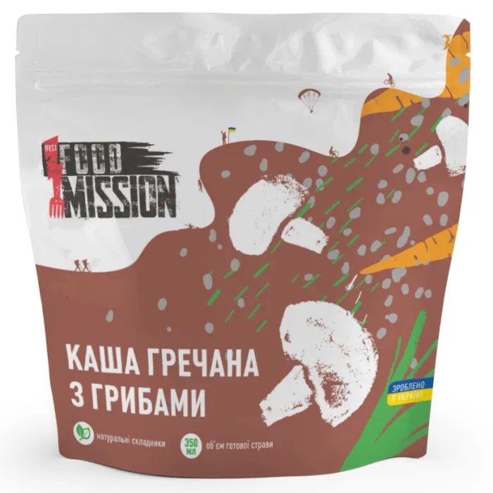 Пища быстрого приготовления Food Mission Каша гречневая с грибами 100 г (fm.30474)