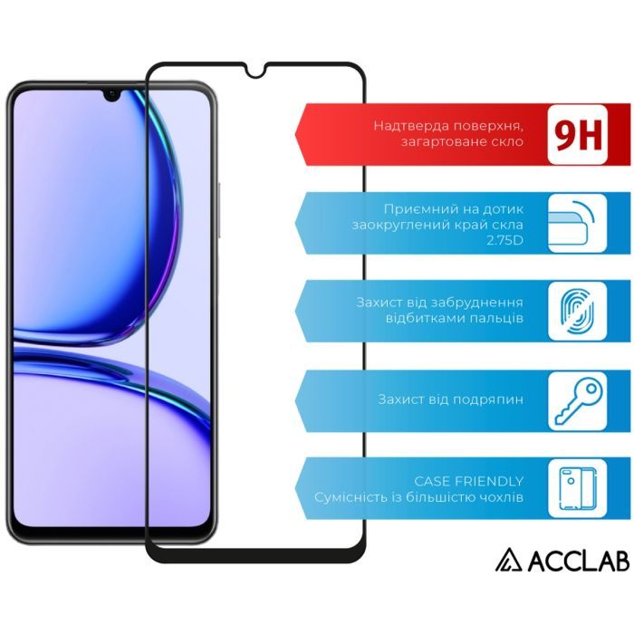 Скло захисне ACCLAB Full Glue Realme C53 Black (1283126577802) зображення 3
