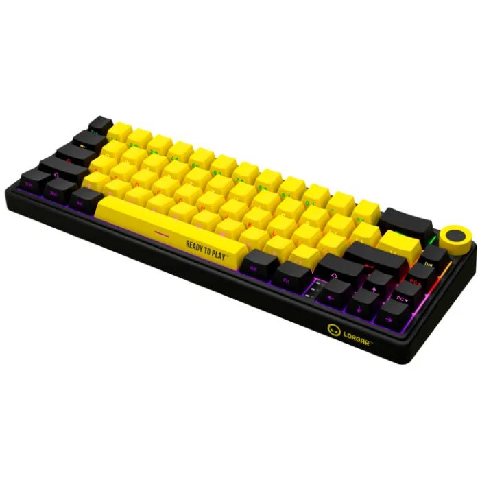 Клавиатура Lorgar KBP70MW Pro RGB Wireless/Bluetooth/USB UA Black/yellow (LRG-KBP70MW-YL-US) изображение 2