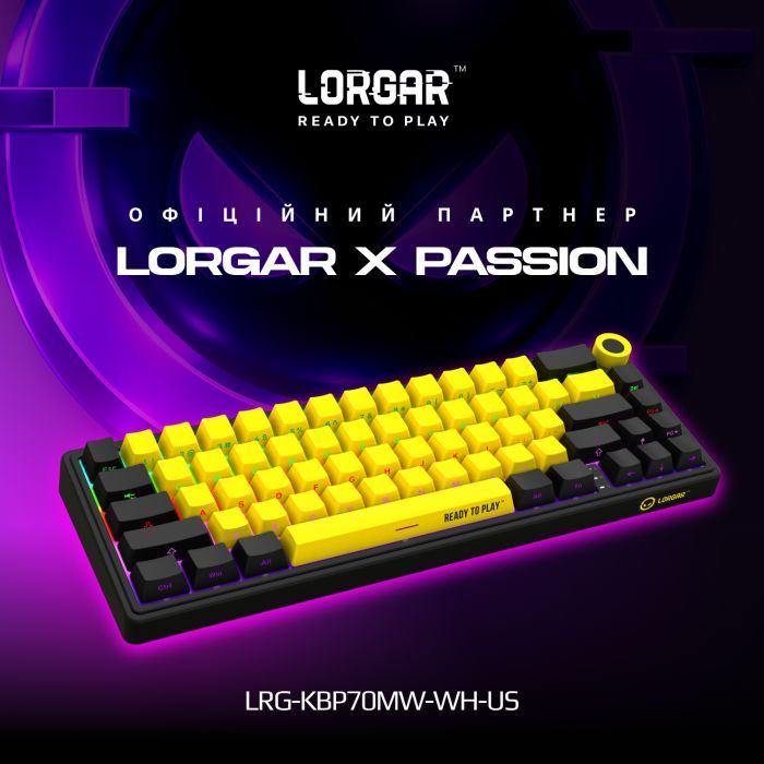 Клавиатура Lorgar KBP70MW Pro RGB Wireless/Bluetooth/USB UA White (LRG-KBP70MW-WH-US) изображение 2