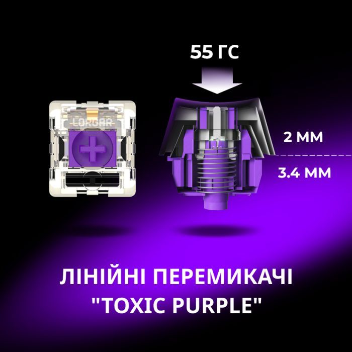 Клавиатура Lorgar KBP70MW Pro RGB Wireless/Bluetooth/USB UA Black/yellow (LRG-KBP70MW-YL-US) изображение 4