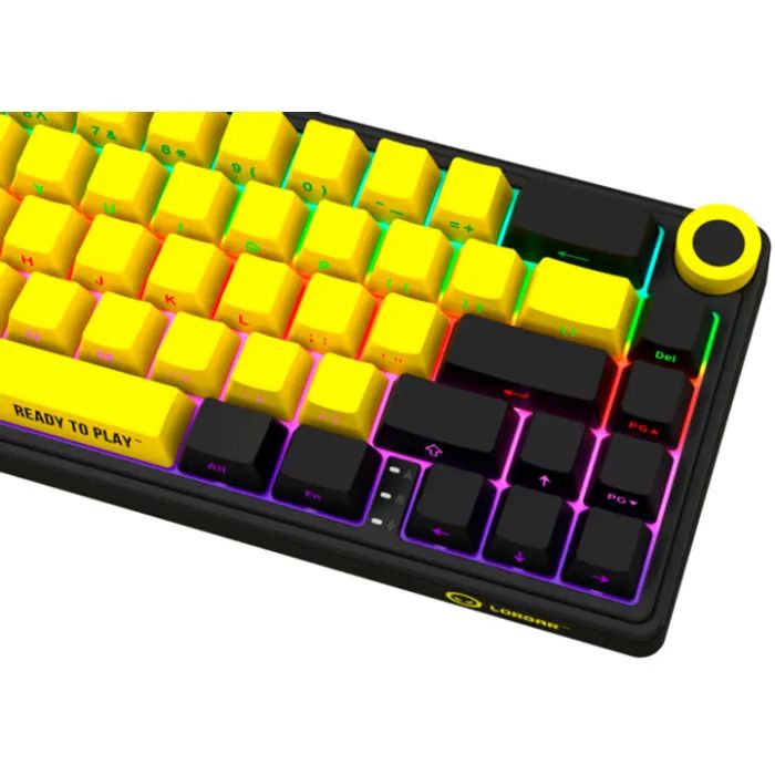 Клавиатура Lorgar KBP70MW Pro RGB Wireless/Bluetooth/USB UA Black/yellow (LRG-KBP70MW-YL-US) изображение 6