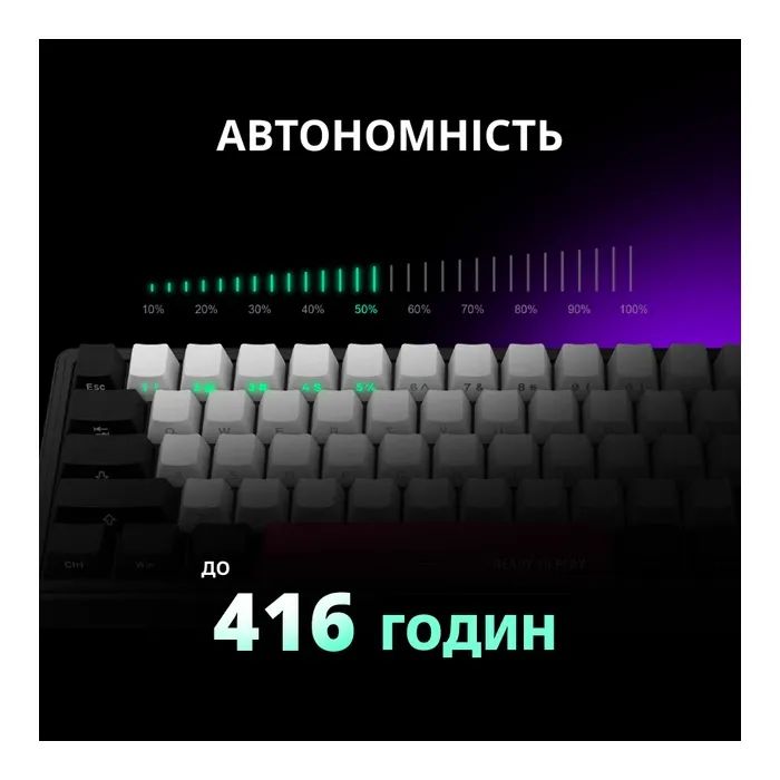 Клавиатура Lorgar KBP70MW Pro RGB Wireless/Bluetooth/USB UA White (LRG-KBP70MW-WH-US) изображение 6