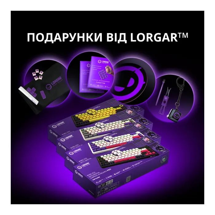 Клавиатура Lorgar KBP70MW Pro RGB Wireless/Bluetooth/USB UA White (LRG-KBP70MW-WH-US) изображение 9