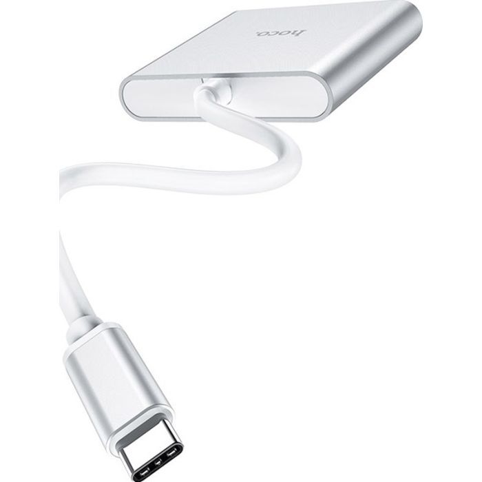 Концентратор HOCO USB-C to USB3.0+HDMI+PD HB14 Silver (6931474725790) зображення 5