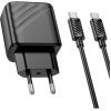 Зарядное устройство HOCO CS22A Value USB-C PD30W + cable USB-C to USB-C Black (6942007609937) изображение 2
