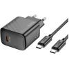 Зарядное устройство HOCO CS22A Value USB-C PD30W + cable USB-C to USB-C Black (6942007609937) изображение 3