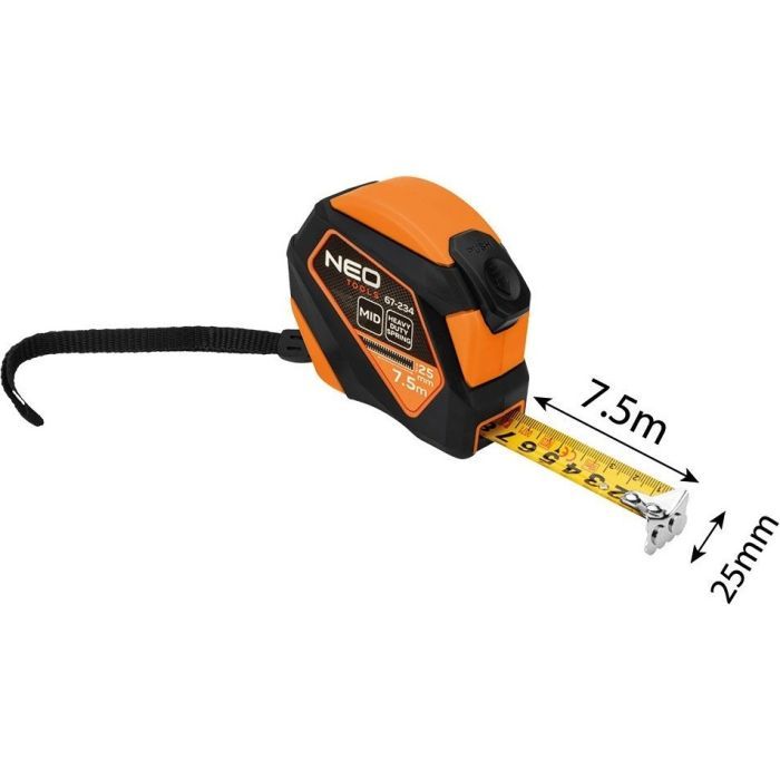 Рулетка Neo Tools 7.5мx25мм, с фиксатором сматывания, магнит (67-234) изображение 4
