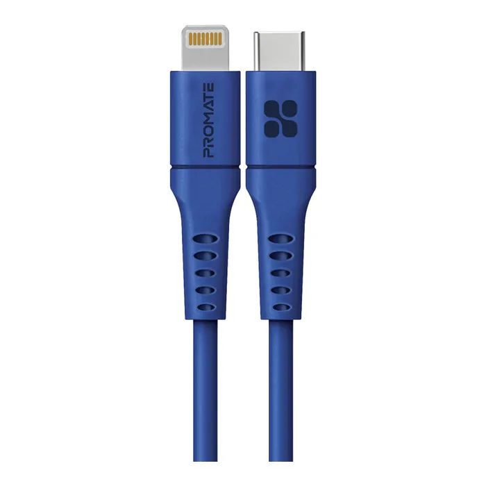 Дата кабель USB-C to Lightning 2.0m 3A PowerLink-200 blue Promate (powerlink-200.blue)