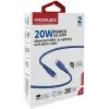 Дата кабель USB-C to Lightning 2.0m 3A PowerLink-200 blue Promate (powerlink-200.blue) изображение 2