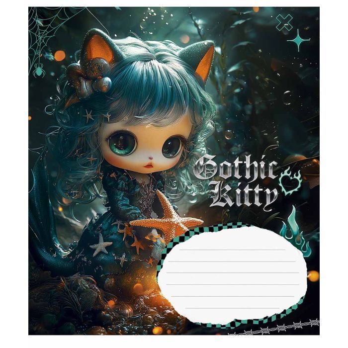 Зошит Школярик Gothic cats 18 аркушів клітинка (018-3531K) зображення 2