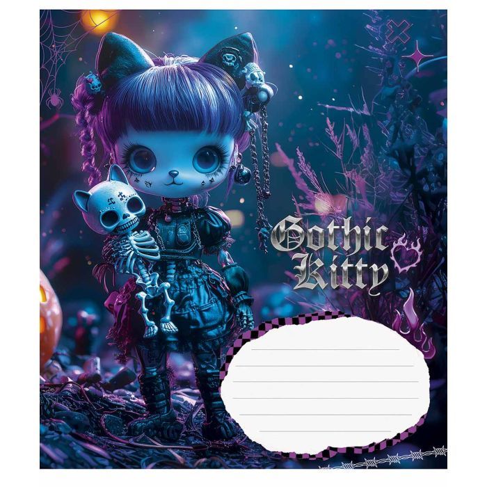 Зошит Школярик Gothic cats 18 аркушів клітинка (018-3531K) зображення 3