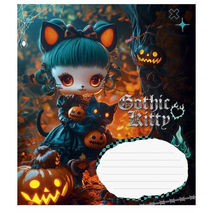 Зошит Школярик Gothic cats 18 аркушів клітинка (018-3531K) зображення 4