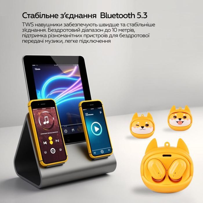 Наушники XoKo G05-face changing TWS Yellow (G05-YEL) изображение 10