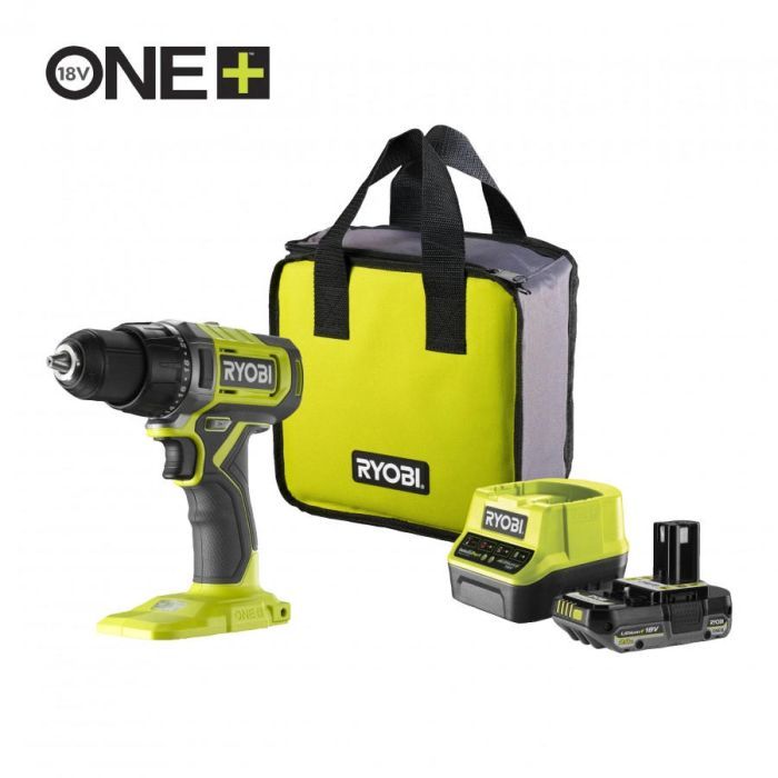 Шуруповерт Ryobi ONE+ RDD18-1C20S 18V, 1х2Ah, 52Нм, 450/1750об/мин, сумка (5133005519)