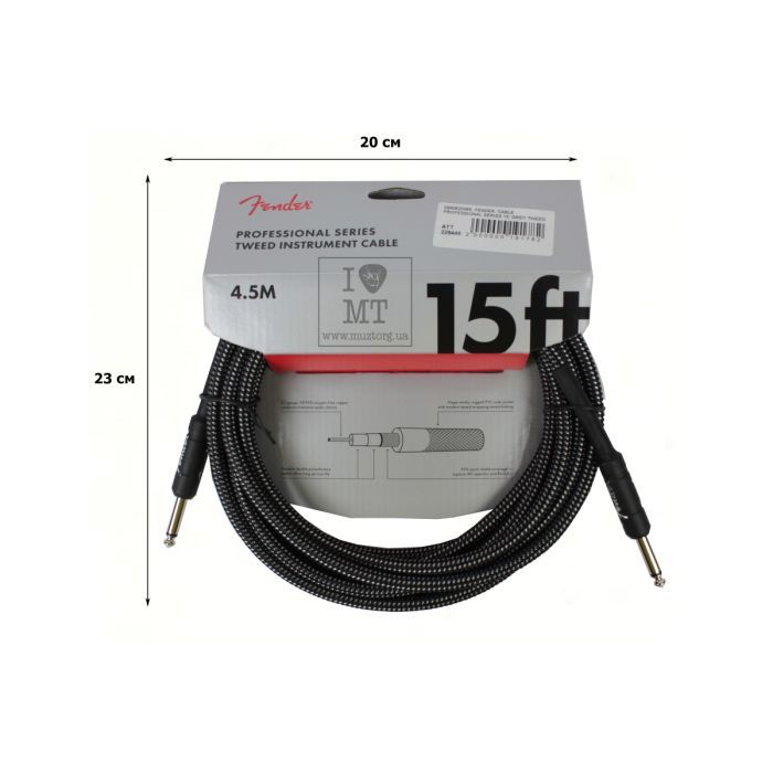 Инструментальный кабель Fender Cable Professional Series 15' Grey Tweed (228449) изображение 2