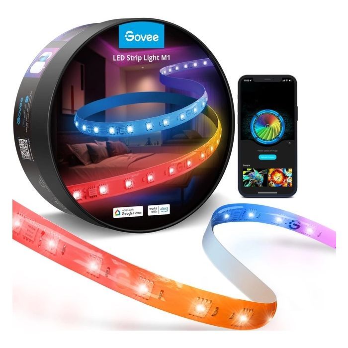 Светодиодная лента Govee H61E1, 5.0m, RGBICW, WI-FI/Bluetooth, white (H61E13D2) изображение 2