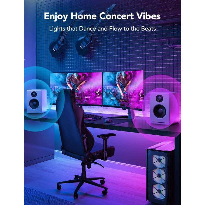 Светодиодная лента Govee H61E1, 5.0m, RGBICW, WI-FI/Bluetooth, white (H61E13D2) изображение 4