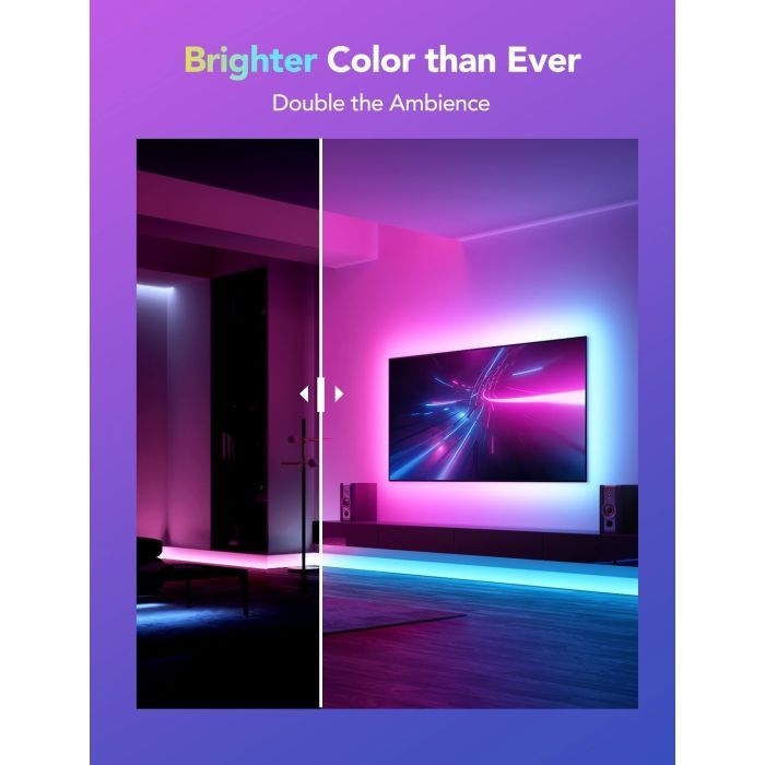 Светодиодная лента Govee H61E1, 5.0m, RGBICW, WI-FI/Bluetooth, white (H61E13D2) изображение 6