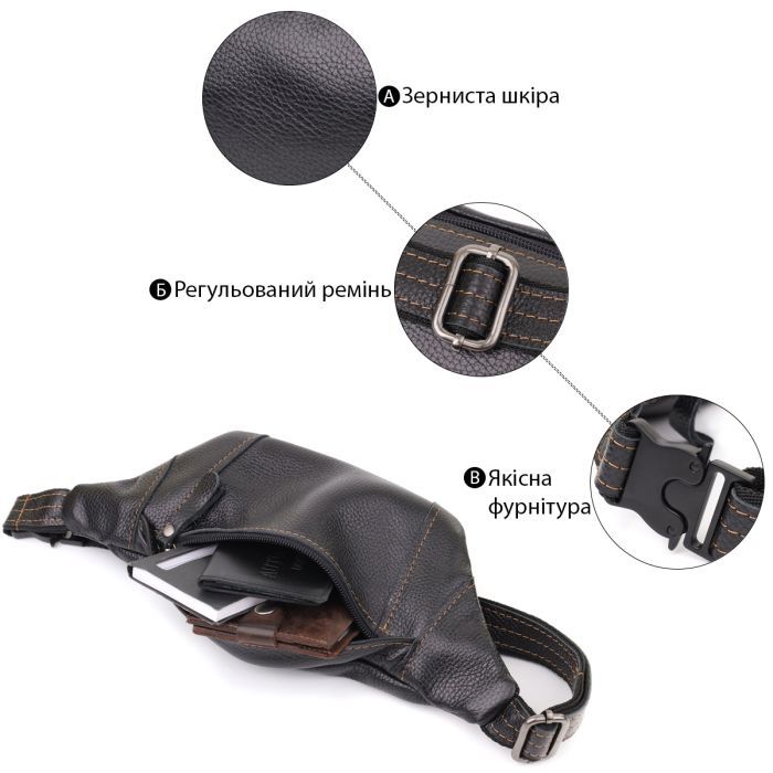 Сумка Shvigel Из натуральной кожи Черная (23127) изображение 4