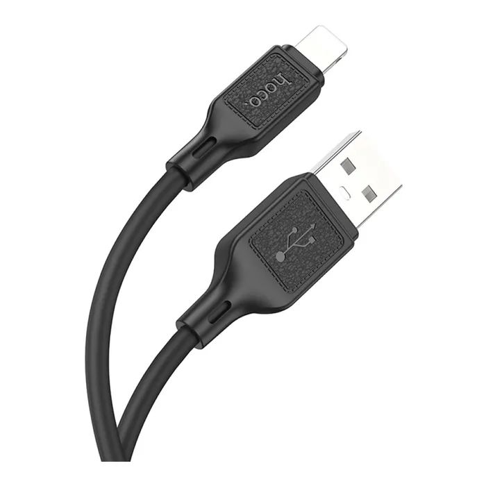 Дата кабель USB 2.0 AM to Lightning 1.0m silicone black HOCO (6931474788405) зображення 2