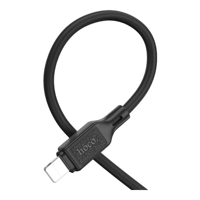 Дата кабель USB 2.0 AM to Lightning 1.0m silicone black HOCO (6931474788405) зображення 3