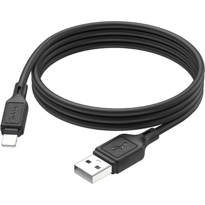 Дата кабель USB 2.0 AM to Lightning 1.0m silicone black HOCO (6931474788405) зображення 4