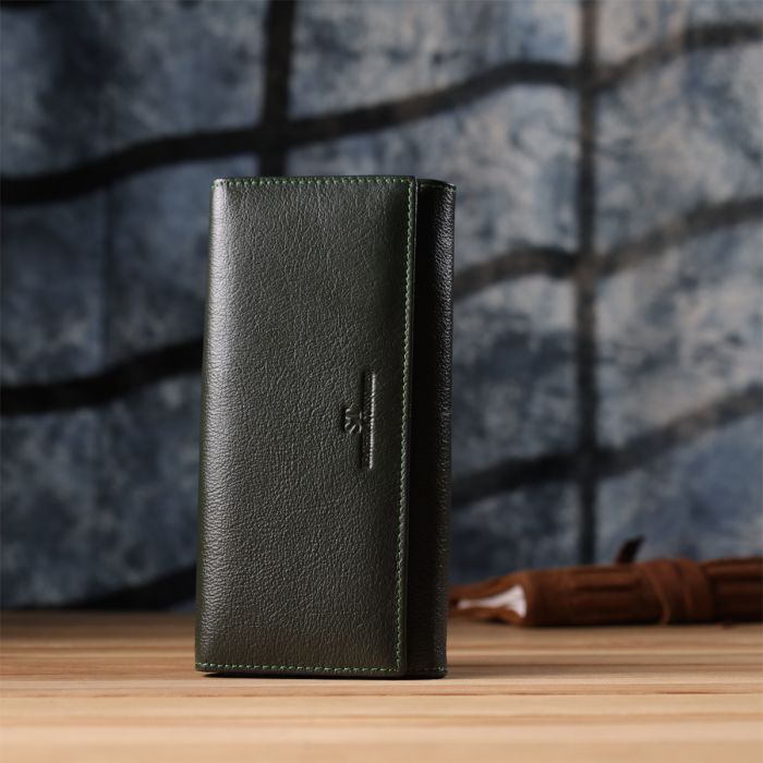 Гаманець ST Leather З натуральної шкіри Зелений (23066) зображення 10