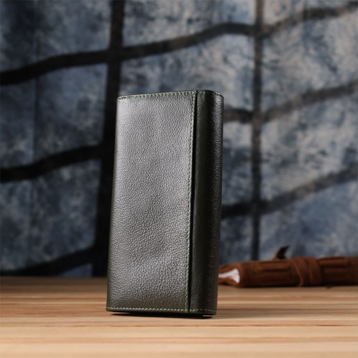 Гаманець ST Leather З натуральної шкіри Зелений (23066) зображення 11