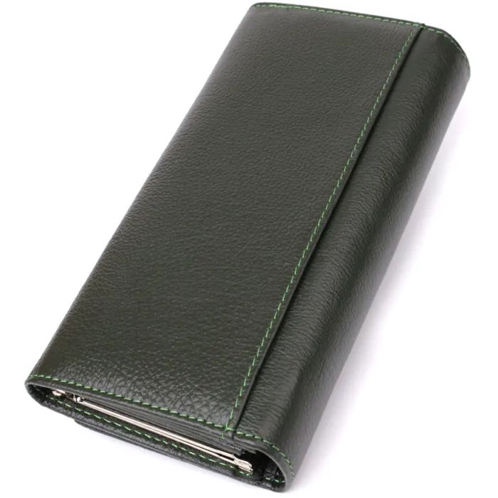 Гаманець ST Leather З натуральної шкіри Зелений (23066) зображення 2