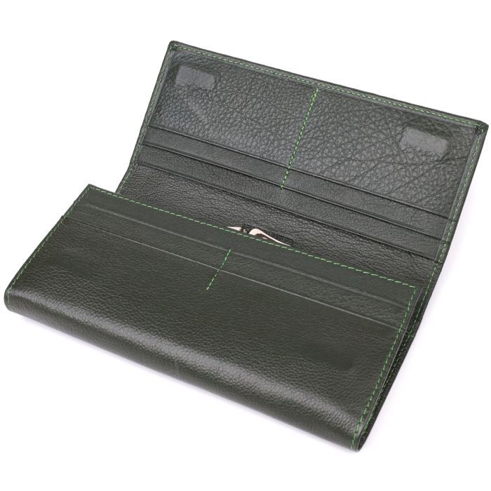Гаманець ST Leather З натуральної шкіри Зелений (23066) зображення 6