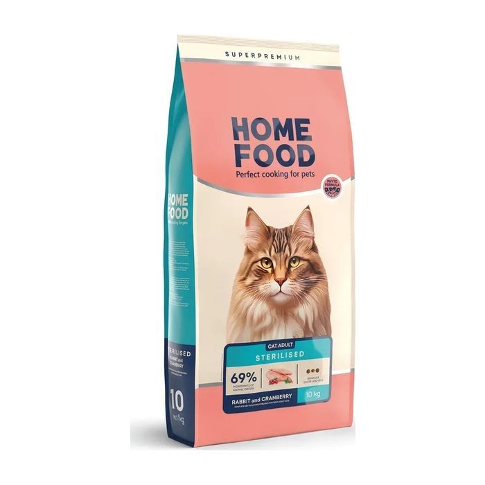 Сухий корм для кішок Home Food For sterilised з кроликом та журавлиною 200 г (4820290090156)