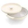 Сотейник KitchenAid Cast Iron чавунний з кришкою, 26 см, 2,77 л, мигдалевий крем (CC009010-001) зображення 2