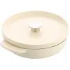 Сотейник KitchenAid Cast Iron чавунний з кришкою, 26 см, 2,77 л, мигдалевий крем (CC009010-001)