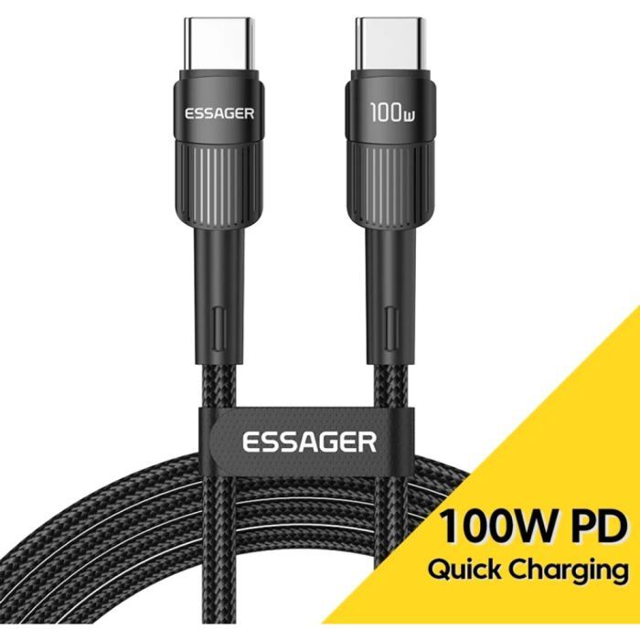 Дата кабель USB-C to USB-C 3.0m 100W black Essager (EXCTT1-XCC01)