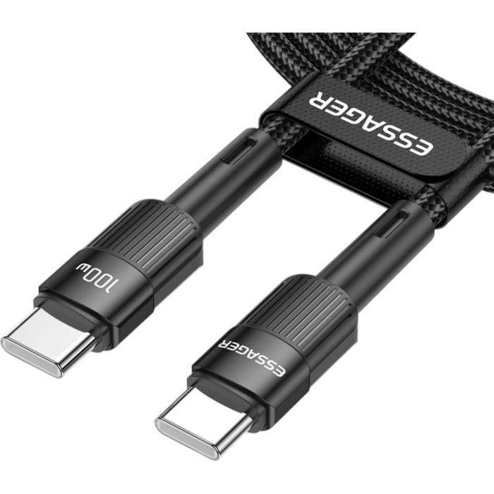 Дата кабель USB-C to USB-C 3.0m 100W black Essager (EXCTT1-XCC01) изображение 2