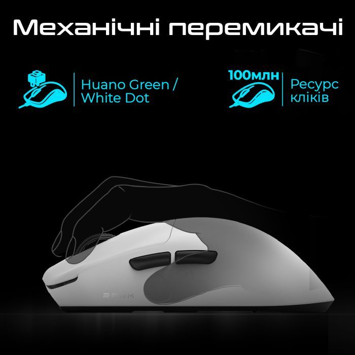 Мишка RAWM ES21 Wireless/Bluetooth White (ES21.white) зображення 4