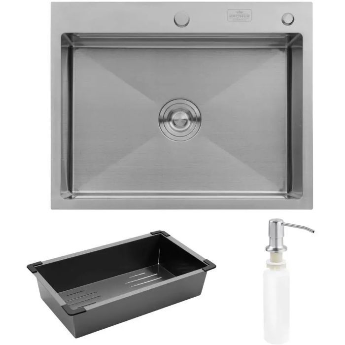 Мойка кухонная Kroner KRPGeburstet-6350HM (CV031452)