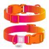 Ошейник для животных WAUDOG Nylon Recycled с QR паспортом, градиент, XL оранжевый (47034)