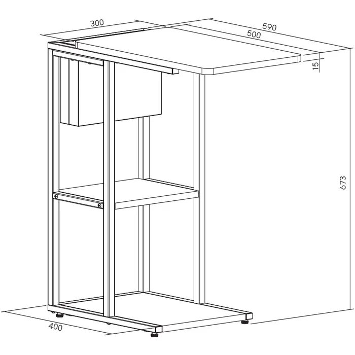 Приставний стіл OfficePro з місцем для зберігання SD175DW (SD175DW) зображення 10