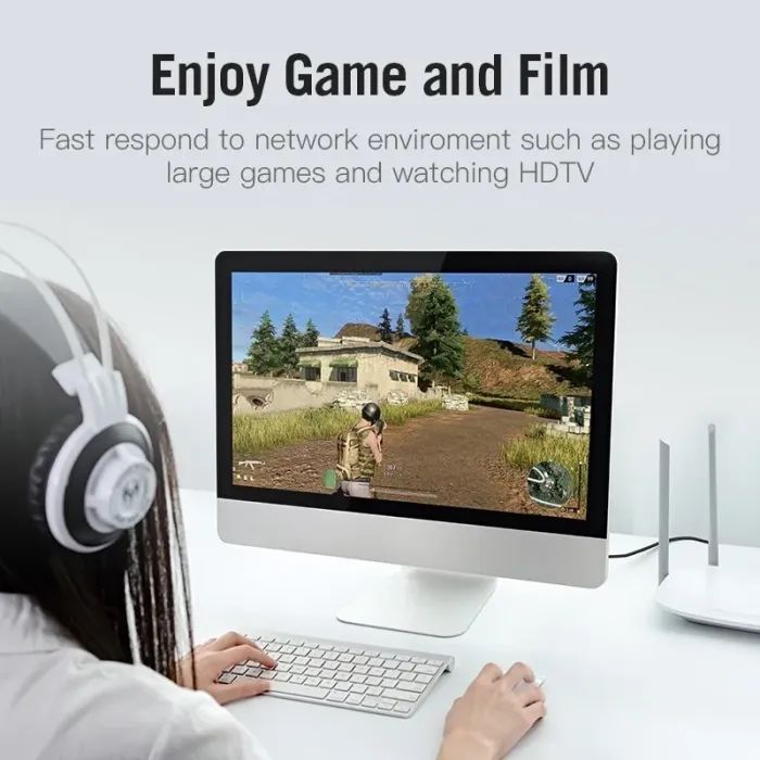 Патч-корд 0.5м, S/FTP cat 7 RJ-45 black Vention (ICDBD) зображення 5