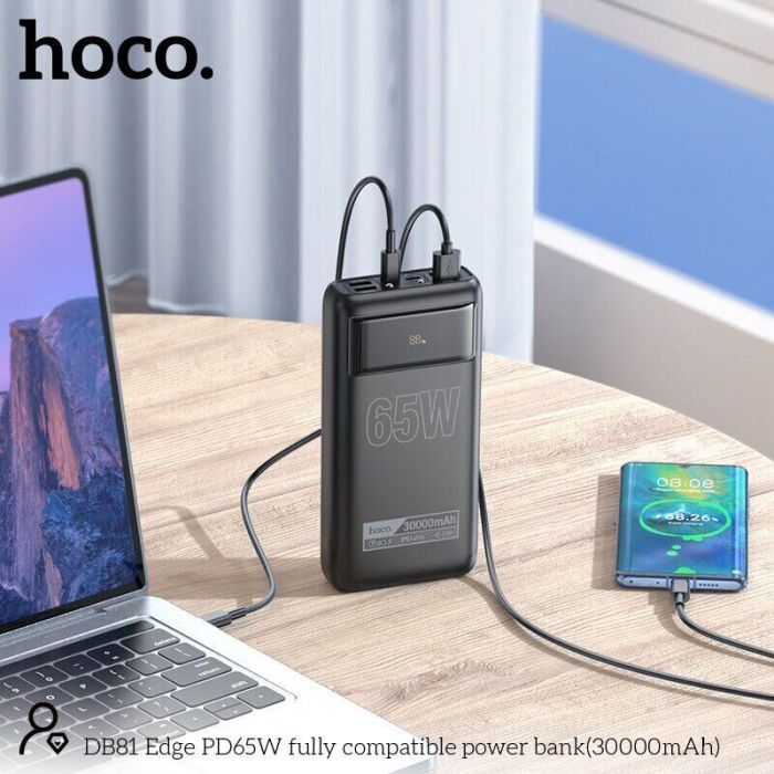 Батарея універсальна HOCO 30000mAh Apollo PD/65W QC/3.0 Black (DB81 / 714720) зображення 8