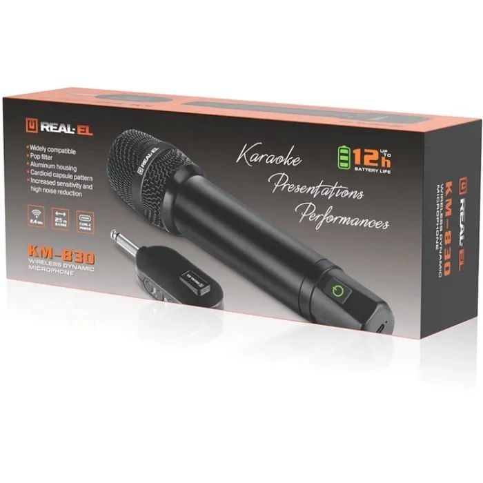 Мікрофон REAL-EL KM-830 Black (EL121900001) зображення 9