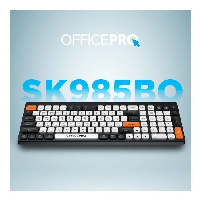Клавіатура OfficePro SK985BO Bluetooth/Wireless UA Black/White (SK985BO) зображення 6