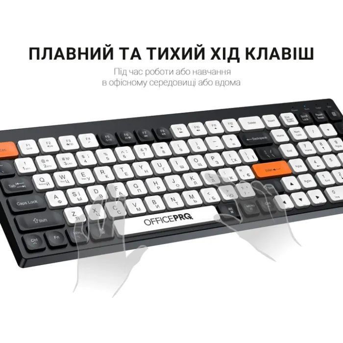 Клавіатура OfficePro SK985BO Bluetooth/Wireless UA Black/White (SK985BO) зображення 7