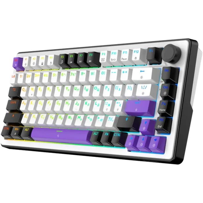 Клавиатура Hator Hellyberry HK75 Mechanical Linear RGB USB UA White/Violet (HK75) изображение 3